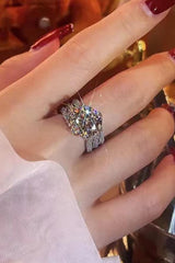 3 Carat Moissanite Three-Layer Ring - Trendsi