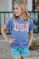 Girls USA Leopard Graphic Tee - Flyclothing LLC