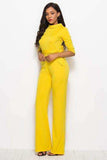 Mock Neck Tie-Waist Half Sleeve Jumpsuit - Trendsi - Flyclothing LLC