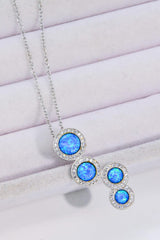 Opal Round Pendant Chain-Link Necklace - Flyclothing LLC