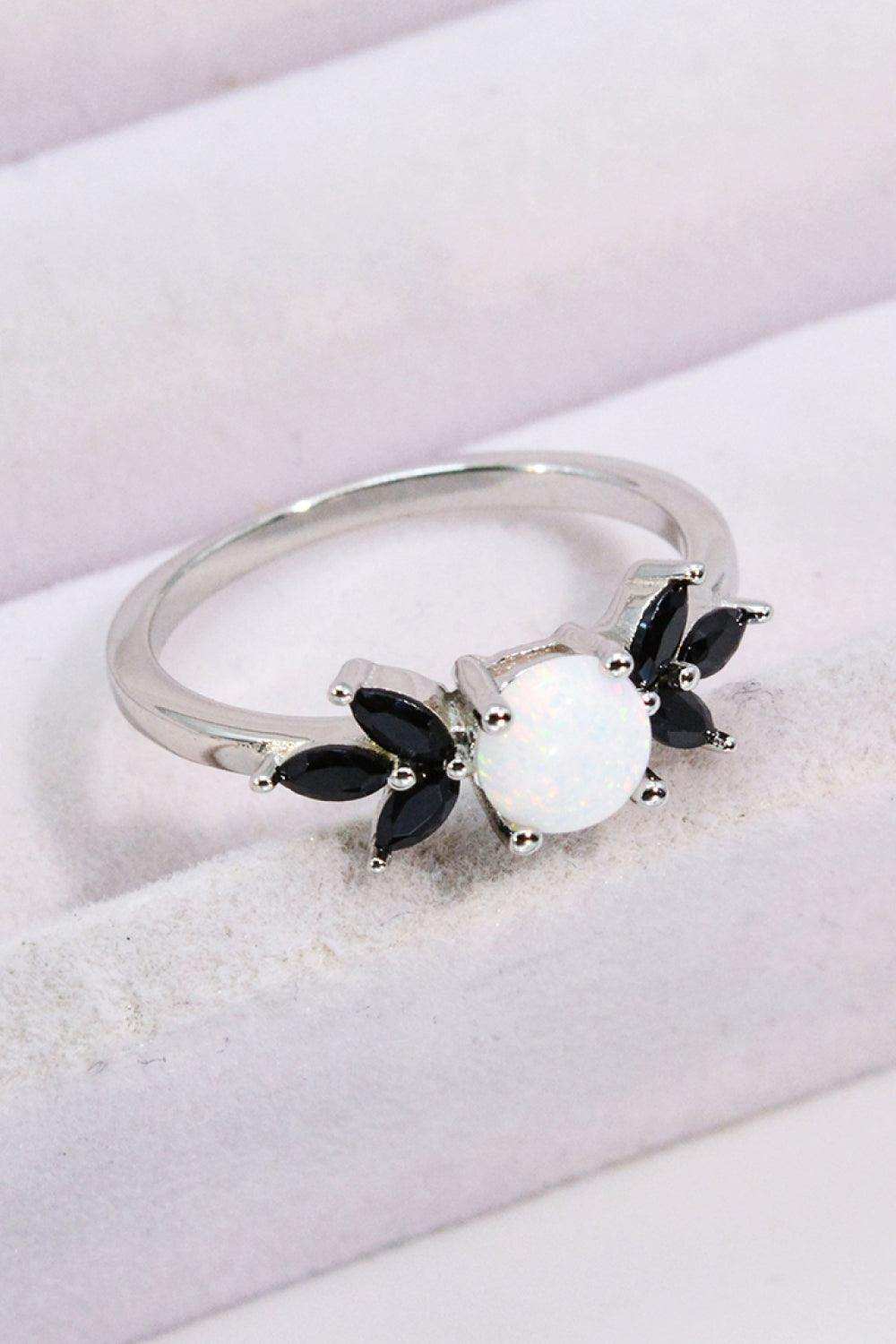 Opal and Zircon Contrast Ring - Trendsi - Flyclothing LLC