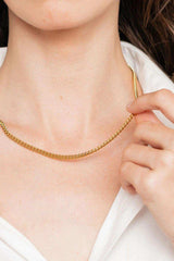 18K Gold Plated Curb Chain Necklace - Trendsi - Flyclothing LLC