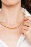 18K Gold Plated Curb Chain Necklace - Trendsi