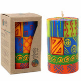 Single Boxed Hand-Painted Pillar Candle - Shahida Design - Nobunto - Nobunto