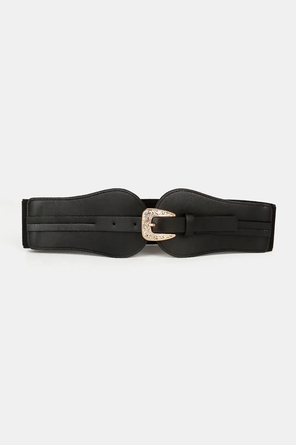 Wide Elastic Belt with Alloy Buckle - Trendsi - Flyclothing LLC