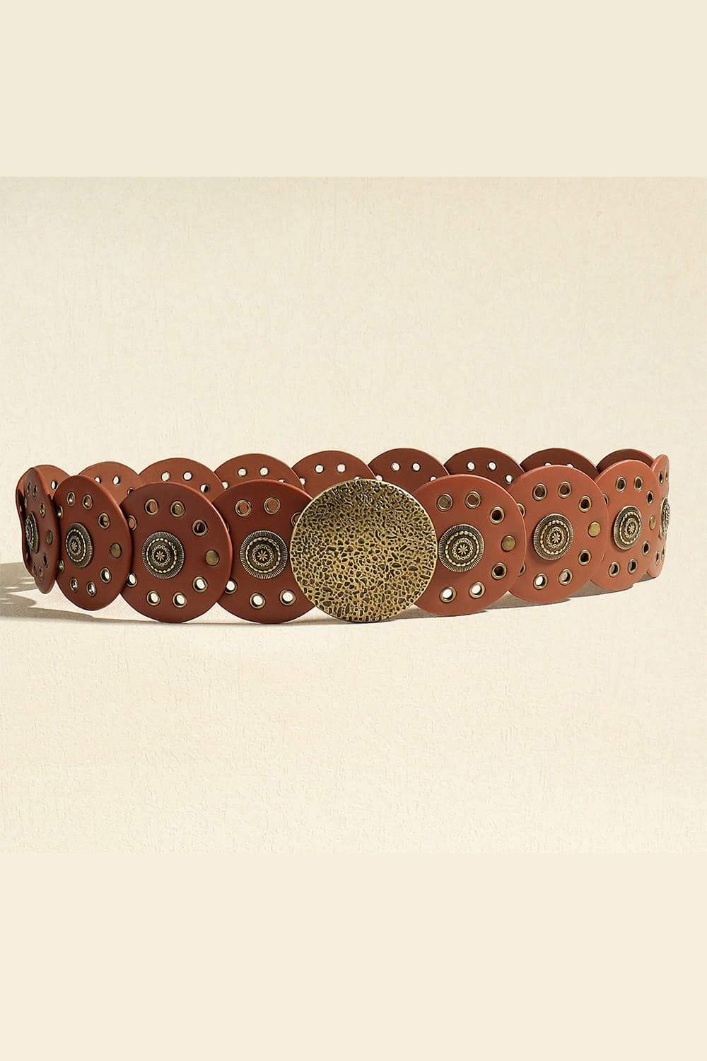 Round Shape PU Leather Belt - Trendsi - Flyclothing LLC