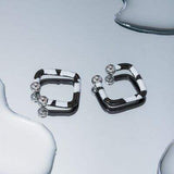 Stainless Steel Oil Drip Cuff Earrings - Trendsi - Flyclothing LLC