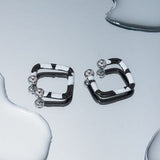 Stainless Steel Oil Drip Cuff Earrings - Trendsi