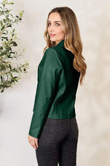 Mock Neck Zip Up Jacket - Trendsi - Flyclothing LLC