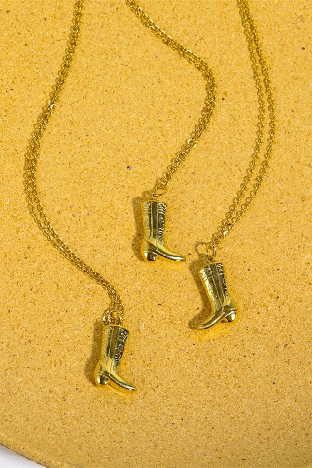 Cowboy Boot Pendant Stainless Steel Necklace - Trendsi - Flyclothing LLC