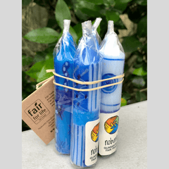 Hand-Painted 4" Dinner or Shabbat Candles, Set of 4  (Feruzi Design) - Flyclothing LLC