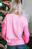 LOVE Heart Sequin Dropped Shoulder Sweatshirt - Trendsi - Flyclothing LLC