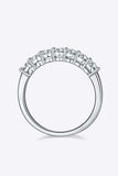Moissanite Platinum-Plated Half-Eternity Ring - Trendsi - Flyclothing LLC