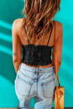 V-Neck Lace Cropped Cami - Flyclothing LLC