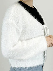 Tied Open Front Dropped Shoulder Cardigan - Flyclothing LLC