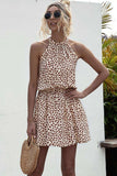 Printed Grecian Neck Mini Dress - Trendsi - Flyclothing LLC