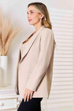 Double Take Shawl Collar Long Sleeve Blazer - Trendsi
