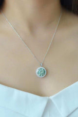 10 Carat Moissanite Pendant Platinum-Plated Necklace - Trendsi - Flyclothing LLC