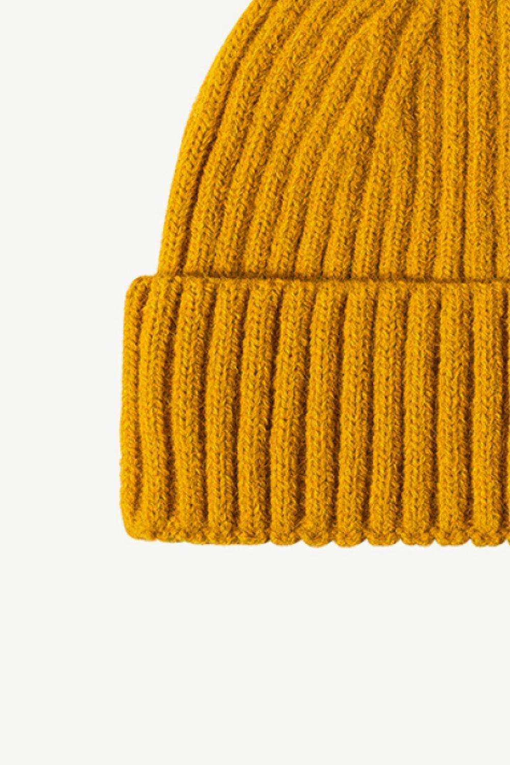 Rib-Knit Cuff Beanie - Trendsi - Flyclothing LLC