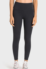 High-Rise Wide Waistband Yoga Leggings - Trendsi - Flyclothing LLC