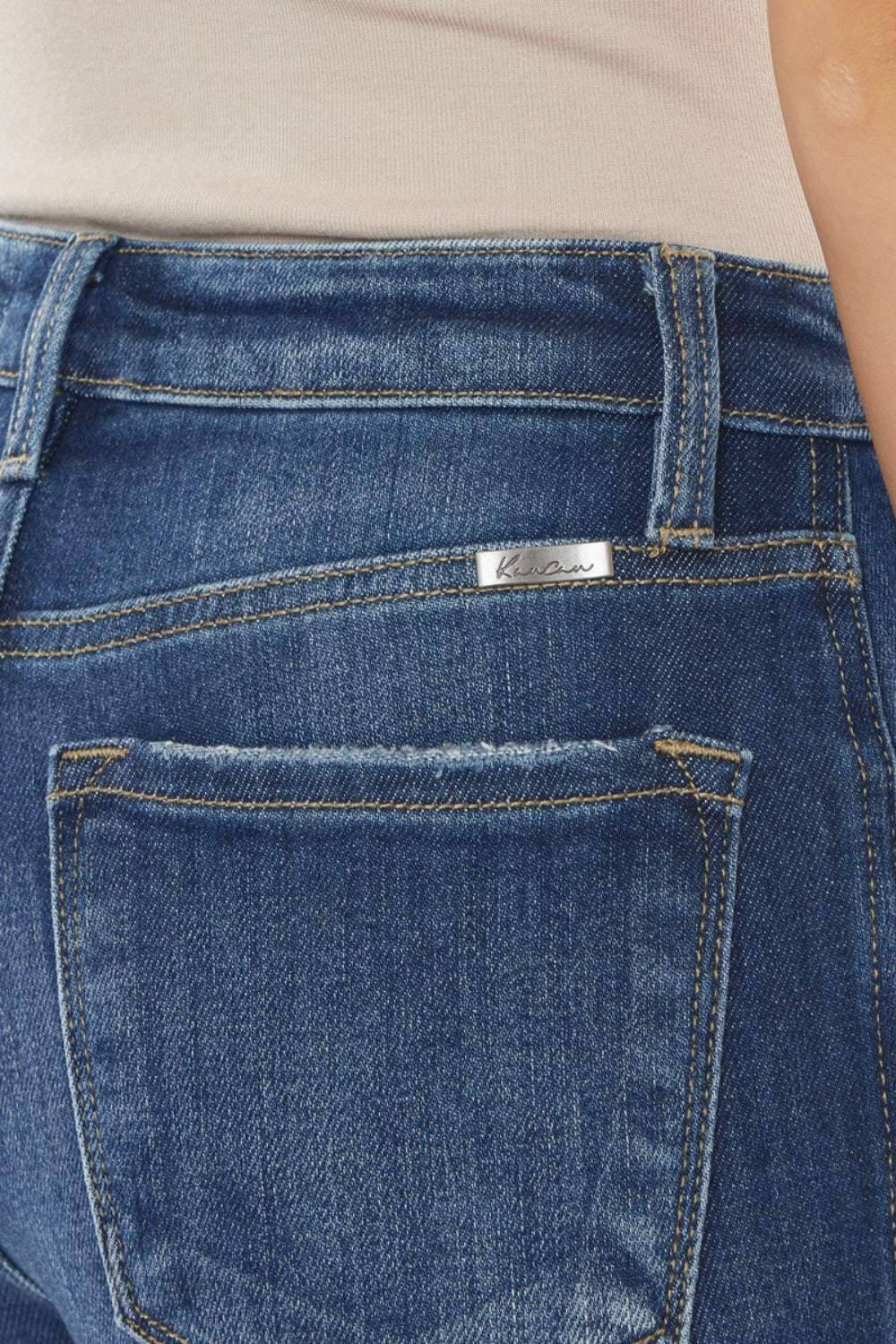 Kancan Raw Hem High Waist Cropped Jeans - Trendsi - Flyclothing LLC