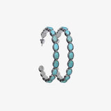 Artificial Turquoise C-Hoop Earrings - Trendsi - Flyclothing LLC