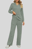 Ribbed Long Sleeve Top and Pocketed Pants Set - Trendsi - Flyclothing LLC