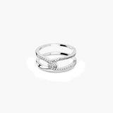 Twisted Inlaid Zircon Double-layered Ring - Flyclothing LLC