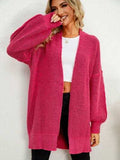 Open Front Dropped Shoulder Cardigan - Trendsi - Flyclothing LLC