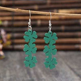 Lucky Clover Wooden Dangle Earrings - Trendsi - Flyclothing LLC