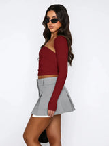 Cutout Raglan Sleeve Bolero and Tube Top - Trendsi - Flyclothing LLC