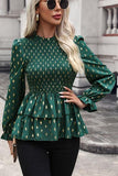 Smocked Flounce Sleeve Layered Blouse - Trendsi