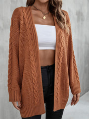 Warm Fall Mixed Knit Open Front Longline Cardigan - Flyclothing LLC