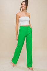 LOVE TREE High Waist Straight Pants - Trendsi