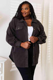 Heimish Cozy Girl Full Size Button Down Shacket - Trendsi