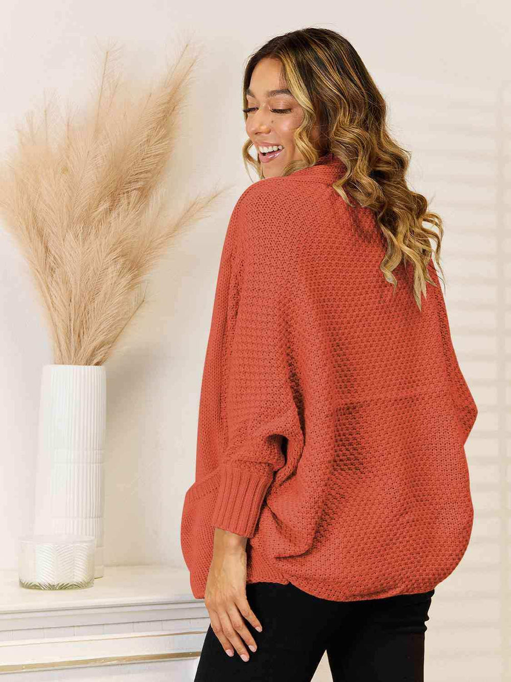 Open Front Cardigan with Pockets - Trendsi - Flyclothing LLC