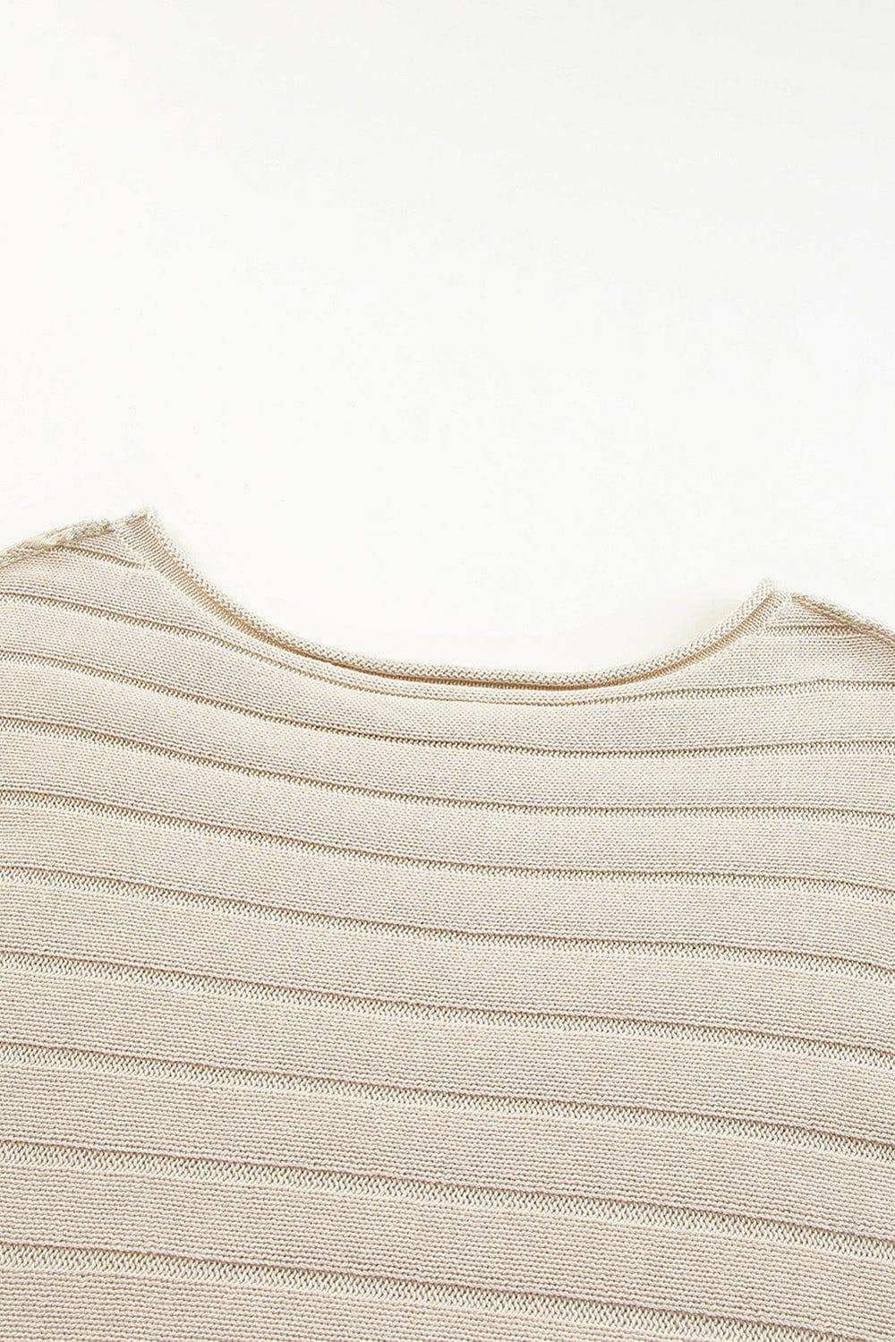 Round Neck Exposed Seams Pullover Sweater - Trendsi - Flyclothing LLC