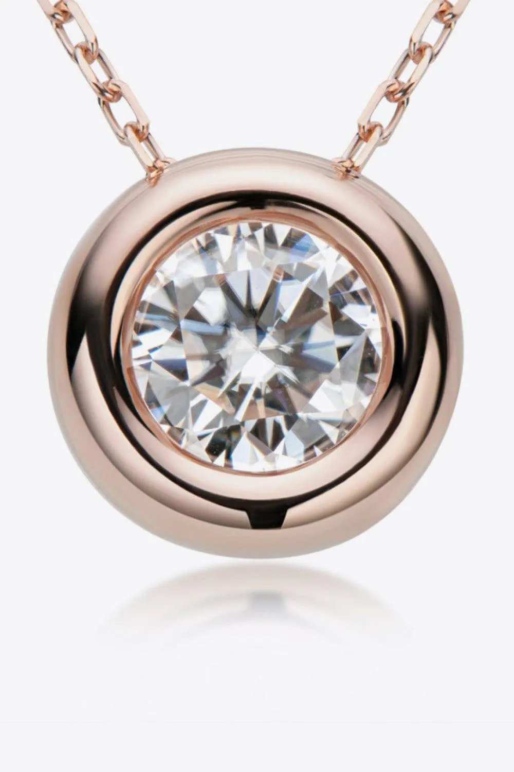 1 Carat Moissanite Pendant 925 Sterling Silver Necklace - Trendsi - Flyclothing LLC