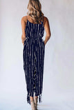 Striped Contrast Tie Ankle Spaghetti Strap Jumpsuit - Trendsi - Flyclothing LLC