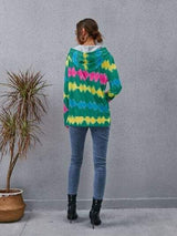 Contrast Quarter Zip Dropped Shoulder Hoodie - Trendsi - Flyclothing LLC