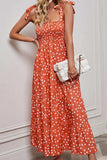 Polka Dot Smocked Tiered Sleeveless Dress - Trendsi - Flyclothing LLC