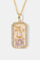Rhinestone Constellation Pendant Copper Necklace - Trendsi - Flyclothing LLC