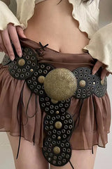 Zinc Alloy PU Disc Belt - Trendsi - Flyclothing LLC
