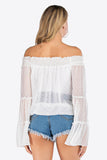 Swiss Dot Off-Shoulder Blouse - Trendsi