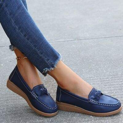Weave Wedge Heeled Loafers - Trendsi - Flyclothing LLC