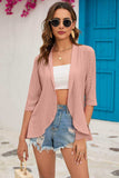 Half Sleeve Open Front Cardigan - Trendsi - Flyclothing LLC