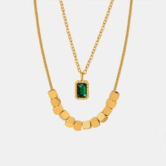 18K Gold-Plated Double-Layered Necklace - Trendsi