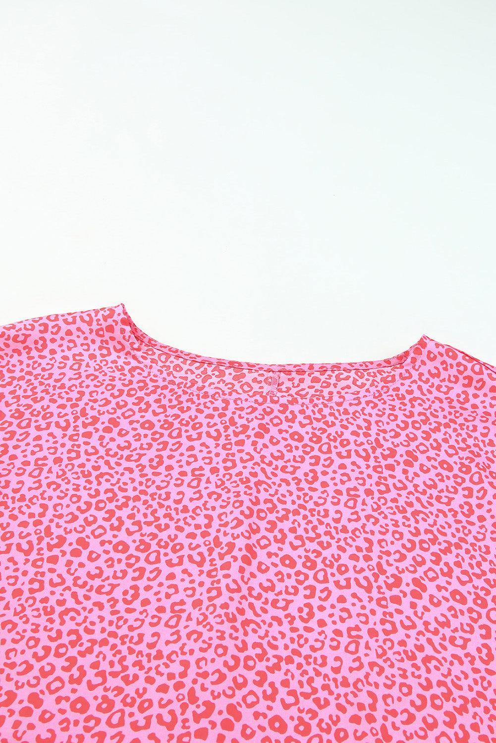 Leopard Smocked Flounce Sleeve Blouse - Trendsi
