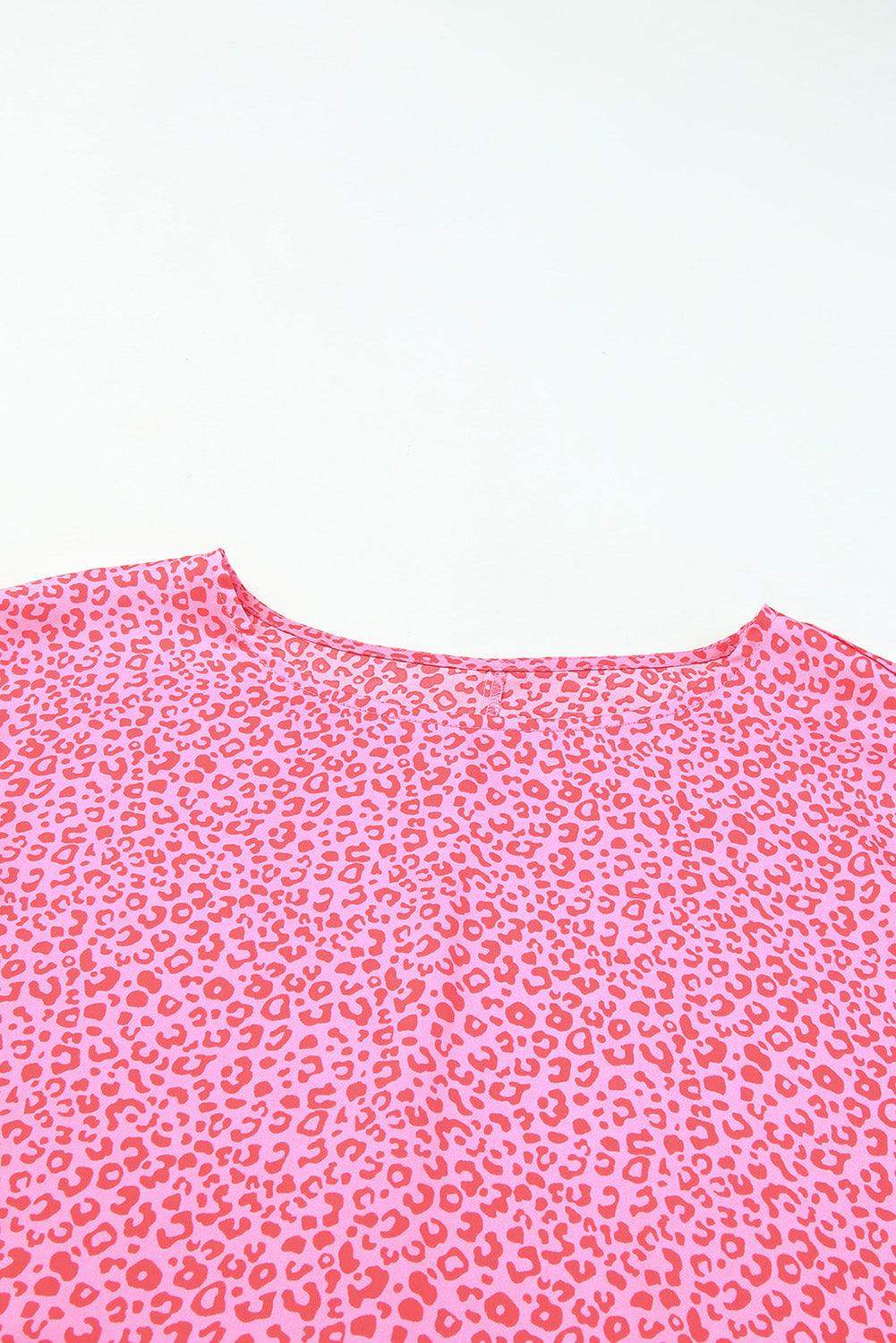 Leopard Smocked Flounce Sleeve Blouse - Trendsi - Flyclothing LLC