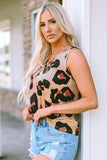 Leopard Print Round Neck Tank - Trendsi - Flyclothing LLC